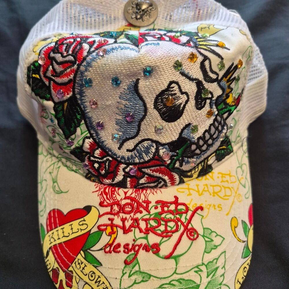 Vintage Authentic Ed-hardy Women's Trucker Hat One Size